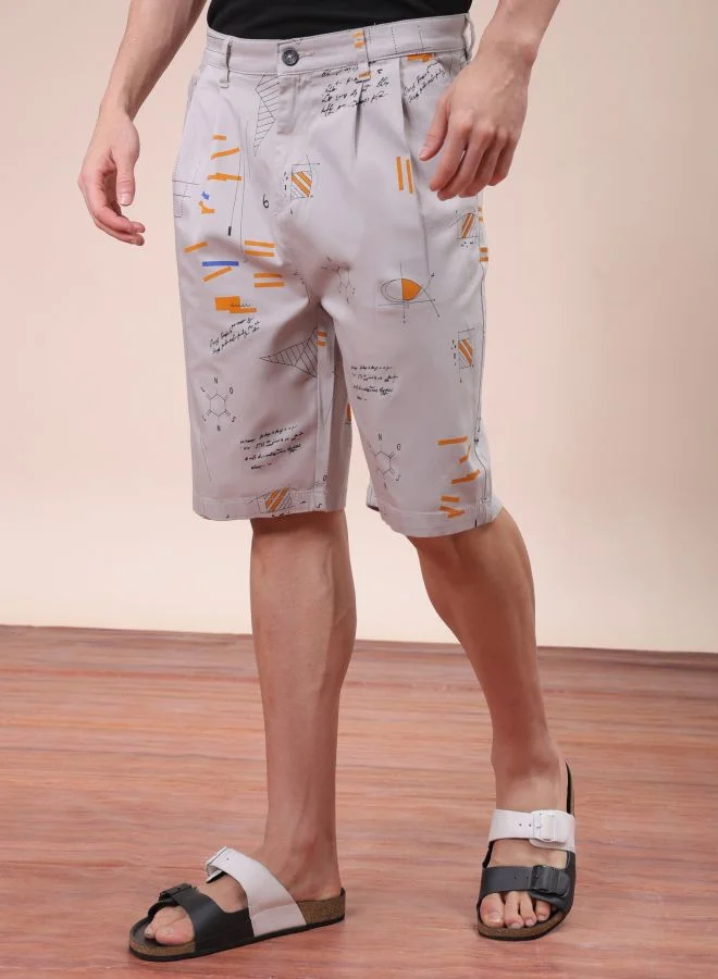 شركة المرآب الهندية Men Relaxed Fit Stretchable Graphic Printed Mid-Rise Resort Wear Shorts