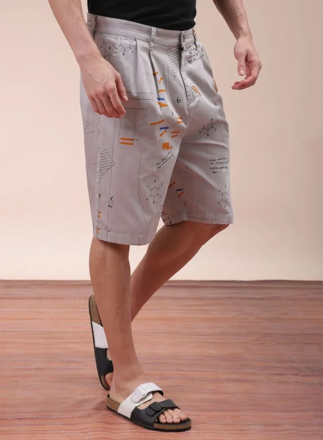 شركة المرآب الهندية Men Relaxed Fit Stretchable Graphic Printed Mid-Rise Resort Wear Shorts
