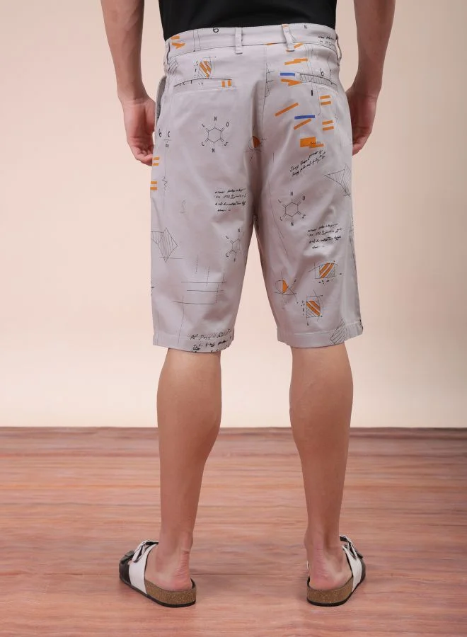 شركة المرآب الهندية Men Relaxed Fit Stretchable Graphic Printed Mid-Rise Resort Wear Shorts