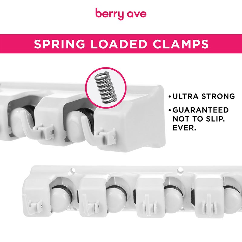 Berry Ave EXTRA GRIP Mop & Broom Holder Wall Mount - Wall Hanging Garden Tool & Utility Closet Organizer, Mop & Broom Hook, Broom Hanger Wall Mount, Mop Broom Organizer, Wall Mounted Broom Rack Mop Storage - Image 4