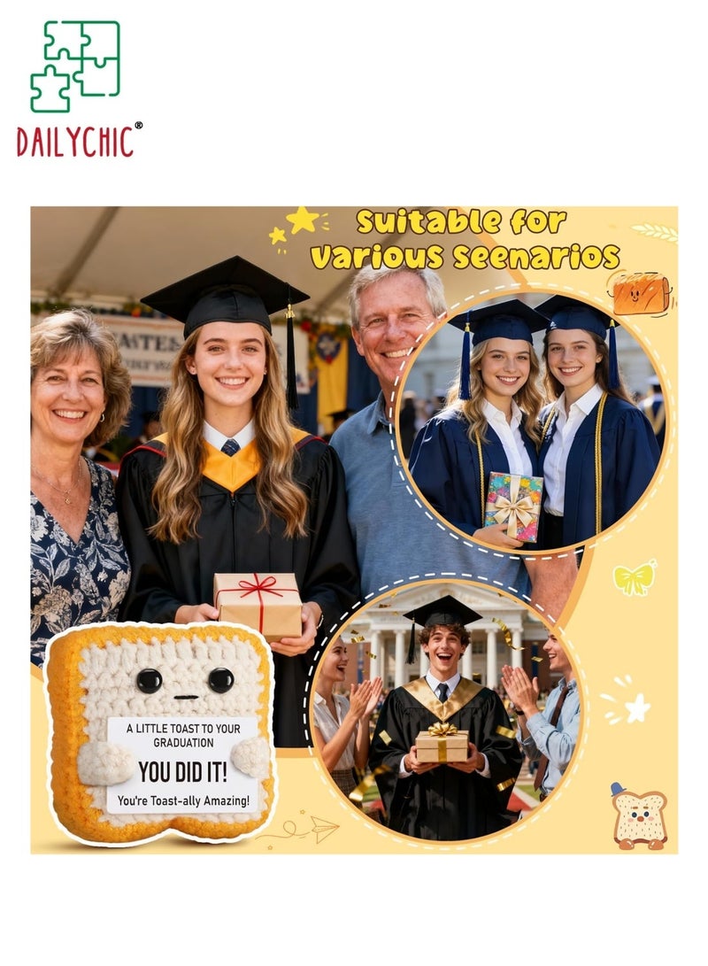 DAILYCHIC 2026 Graduation Gift,Crochet Inspirational Positive Toast, Funny Present for Her Girls Him Boys High School College Congrats Grad Party Gifts - Image 3