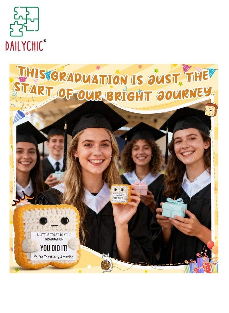 DAILYCHIC 2026 Graduation Gift,Crochet Inspirational Positive Toast, Funny Present for Her Girls Him Boys High School College Congrats Grad Party Gifts - Image 5