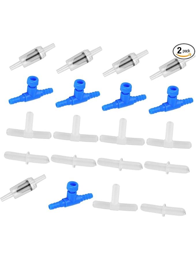 OUNONA 2 Pack Fish Tank Oxygen Distributor Air Splitter Dual Outlet Valves Plastic Connector With Backflow Protection - Image 1