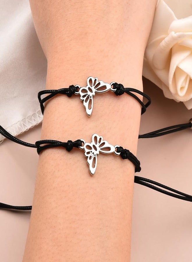 YangQian Friendship Gifts for Women Friends Birthday Christmas Gifts for Friends Female Matching Bestie Bracelets for 2 Ladies Butterfly Friendship Bracelet Farewell Gifts for Friends Gift Ideas - Image 3