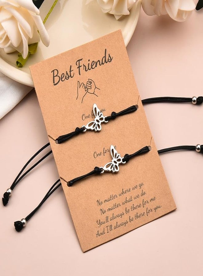 YangQian Friendship Gifts for Women Friends Birthday Christmas Gifts for Friends Female Matching Bestie Bracelets for 2 Ladies Butterfly Friendship Bracelet Farewell Gifts for Friends Gift Ideas - Image 4