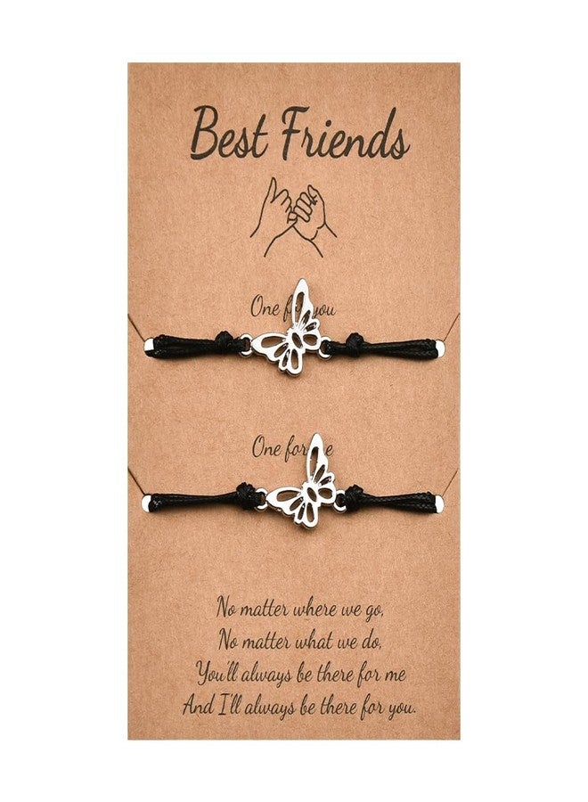 YangQian Friendship Gifts for Women Friends Birthday Christmas Gifts for Friends Female Matching Bestie Bracelets for 2 Ladies Butterfly Friendship Bracelet Farewell Gifts for Friends Gift Ideas - Image 1