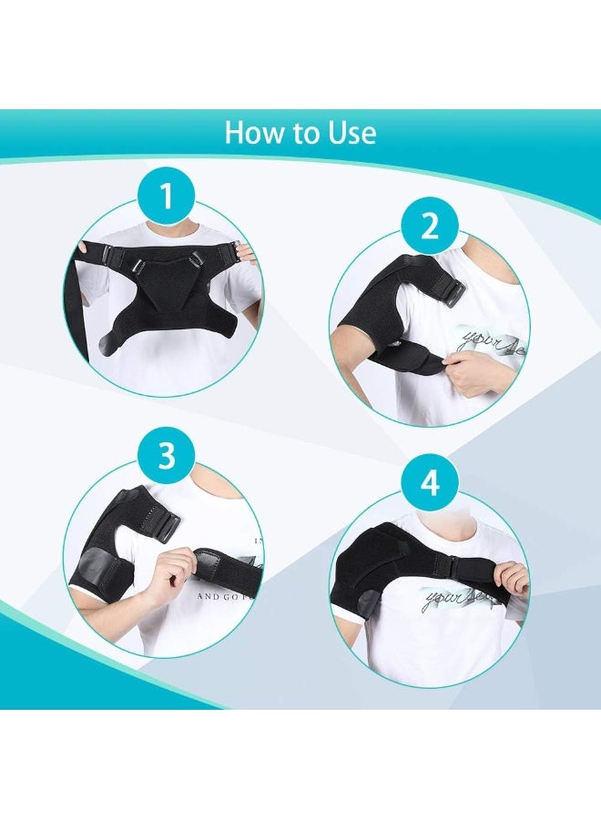 دعامة كتف قابلة للتعديل من النيوبرين – دعم عظمة الترقوة والكتف المتجمد وإصابات الأوتار – مناسبة لليد اليمنى واليسرى - Image 5