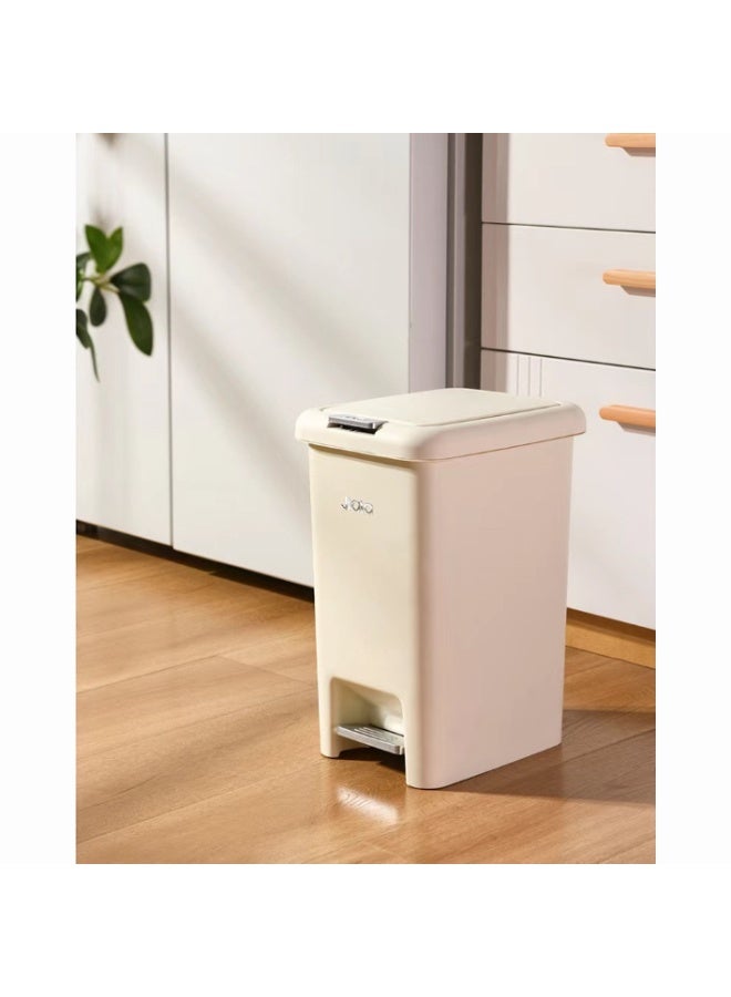 dunya Durable Plastic Waste Bin with Foot Pedal and Lid Waste Container for Kitchen, Bathroom, and Office - Image 1