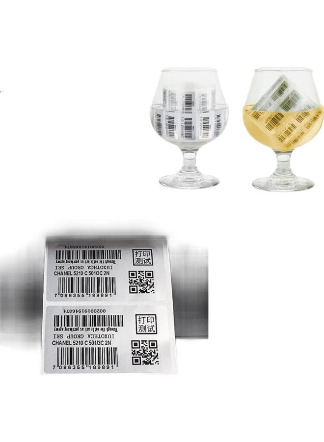 Befon Matte Silver Pet Label Paper 70Mm*50Mm*1000 Sheets Single Row Anti-Silver Adhesive Barcode Printing Paper Waterproof Pet Stickers Three-Proof Fixed Asset Equipment Labels - Image 1
