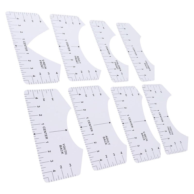 Cryfokt Tshirt Ruler Guide, 8PCS PVC T Shirt Rulers to Center Designs, T Shirt Alignment Tool, Craft Sewing Supplies Accessories Tools for Heat Press - Image 3
