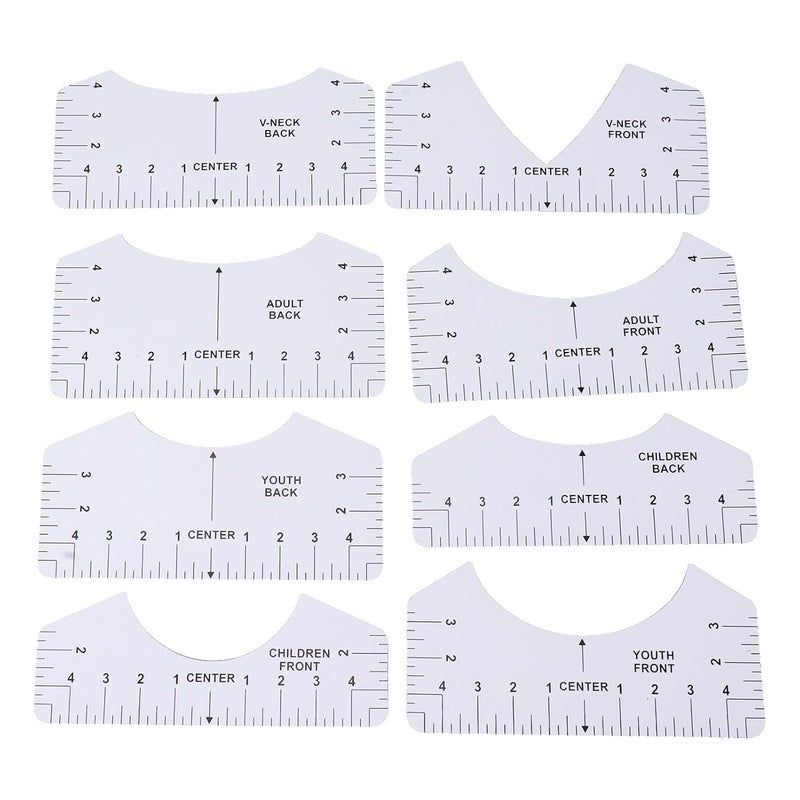 Cryfokt Tshirt Ruler Guide, 8PCS PVC T Shirt Rulers to Center Designs, T Shirt Alignment Tool, Craft Sewing Supplies Accessories Tools for Heat Press - Image 1