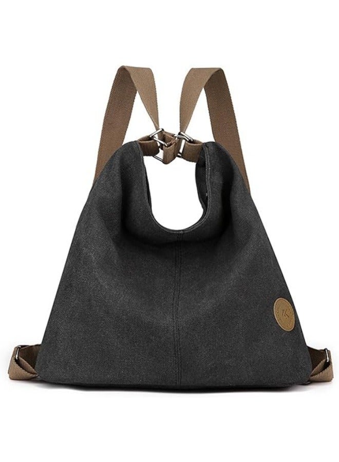 Women's Vintage Canvas Backpack Travel Purse Daypack Shoulder Bags Tote Bag