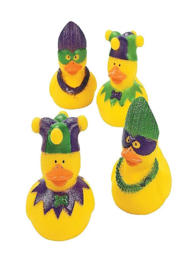 Fun Express Mardi Gras Duckies - Bulk Set of 12 Rubber Ducks - Parade and Party Favor Supplies and Handout Toys - Image 4