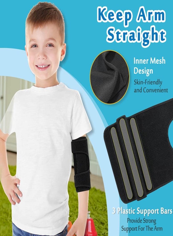 Mybow Pediatric Elbow Brace Child Straight Arm Splint Kids Elbow Immobilizer Extension Brace Cubital Tunnel for Sleeping Ulnar Nerve Entrapment Thumb Sucking Stop for Kids Child Restraint Strap (Small) - Image 2