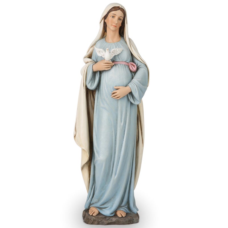 BC BUILDCLASSIC BC Catholic Expectant Mary Mother Statue, 12.8" H Blessed Virgin Mary Figure, Pregnant Mary for Pregnant Mom Gift, Inspirational Home dÃ©cor of Peace Love Hope, Handpainted by Buildclassic - Image 1
