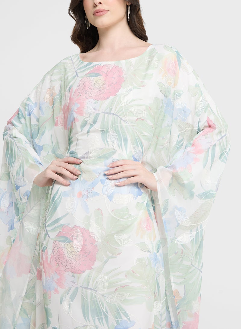 Khizana Floral Print Kaftan - Image 3