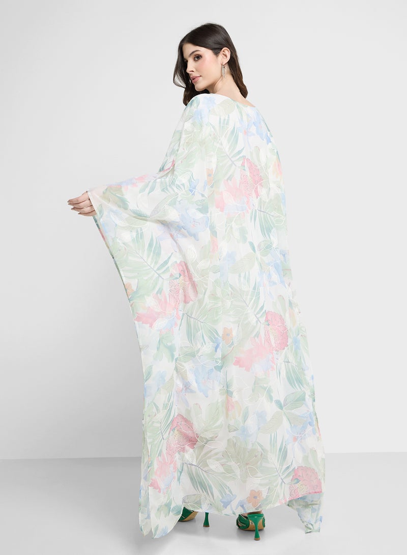 Khizana Floral Print Kaftan - Image 2
