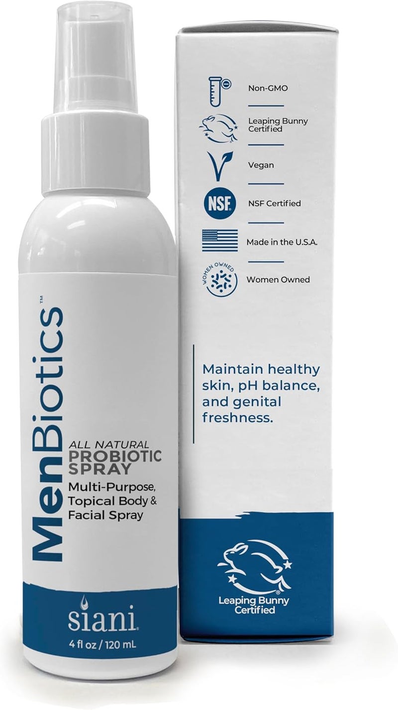 MenBiotics -Topical Skin Cleansing, Probiotic Body Care for Men of All Ages. 4oz -Hypoallergenic, Non-Medicinal, Vegan, 100% Natural Live Probiotic, External + Internal Use, Totally Safe.