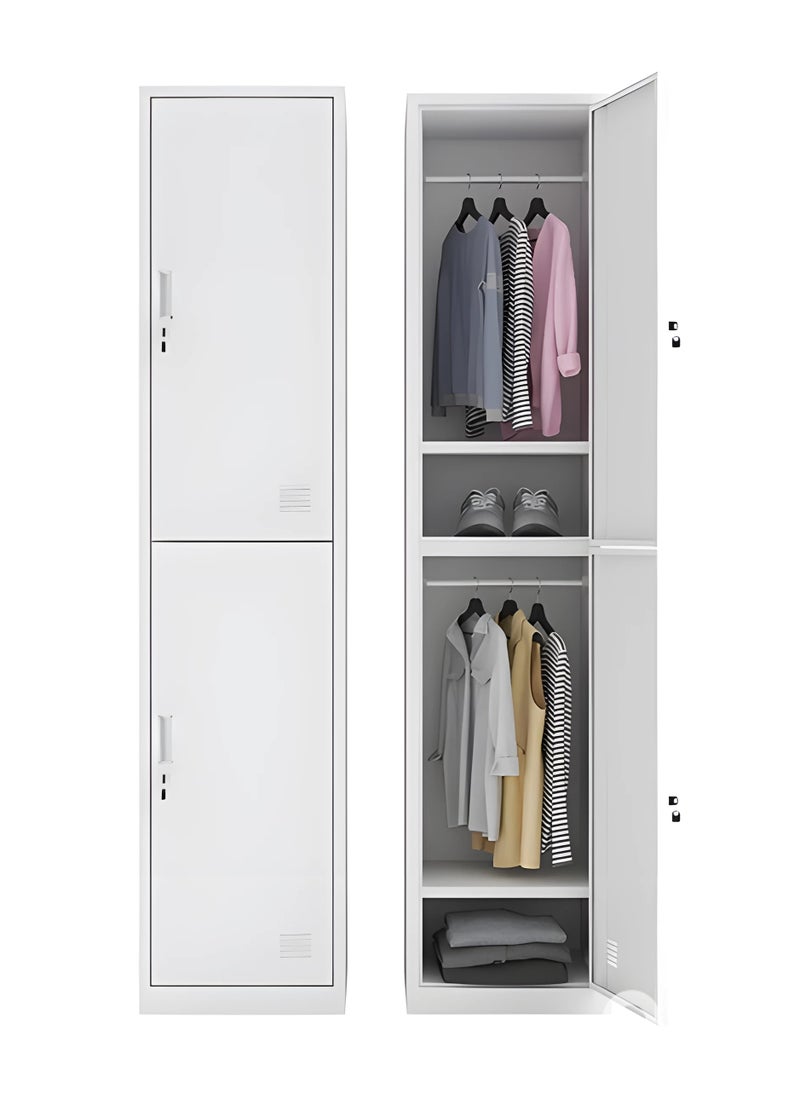 Protector Protector 2 doors locker, Steel Storage Organizer Filing Cabinet for Office, Home & School, Assemled (Grey)  - Image 1