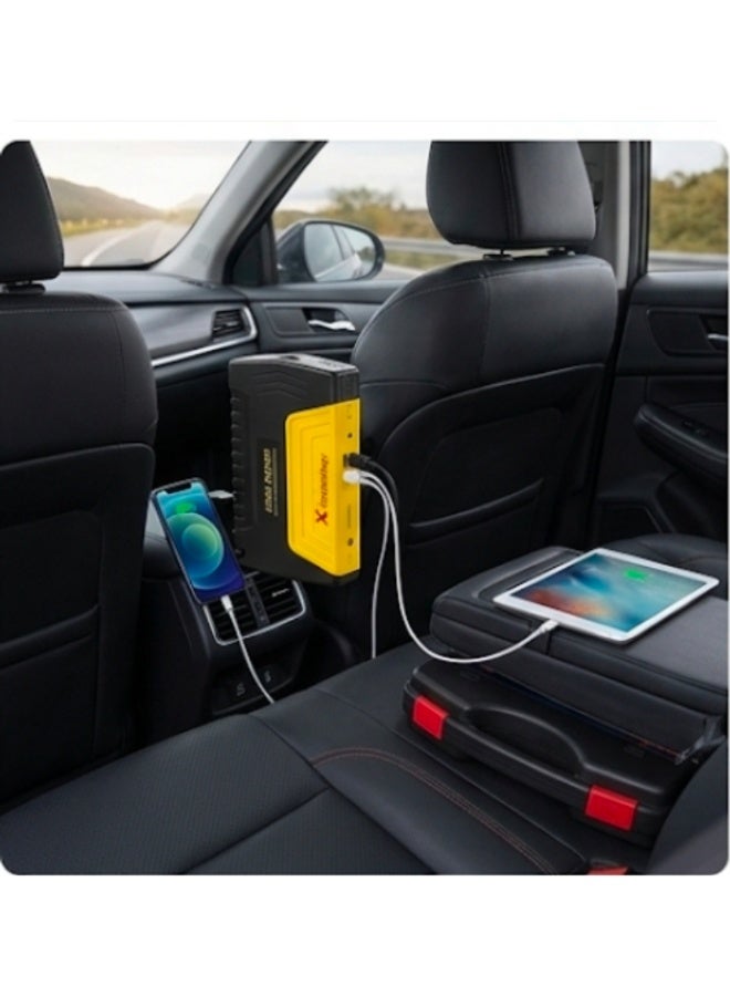 High Power Portable Car Jump Starter 12V | Emergency Battery Booster Power Bank | USB Fast Charging | LED Flashlight | Battery Clamps Included | For Petrol & Diesel Vehicles - Image 4