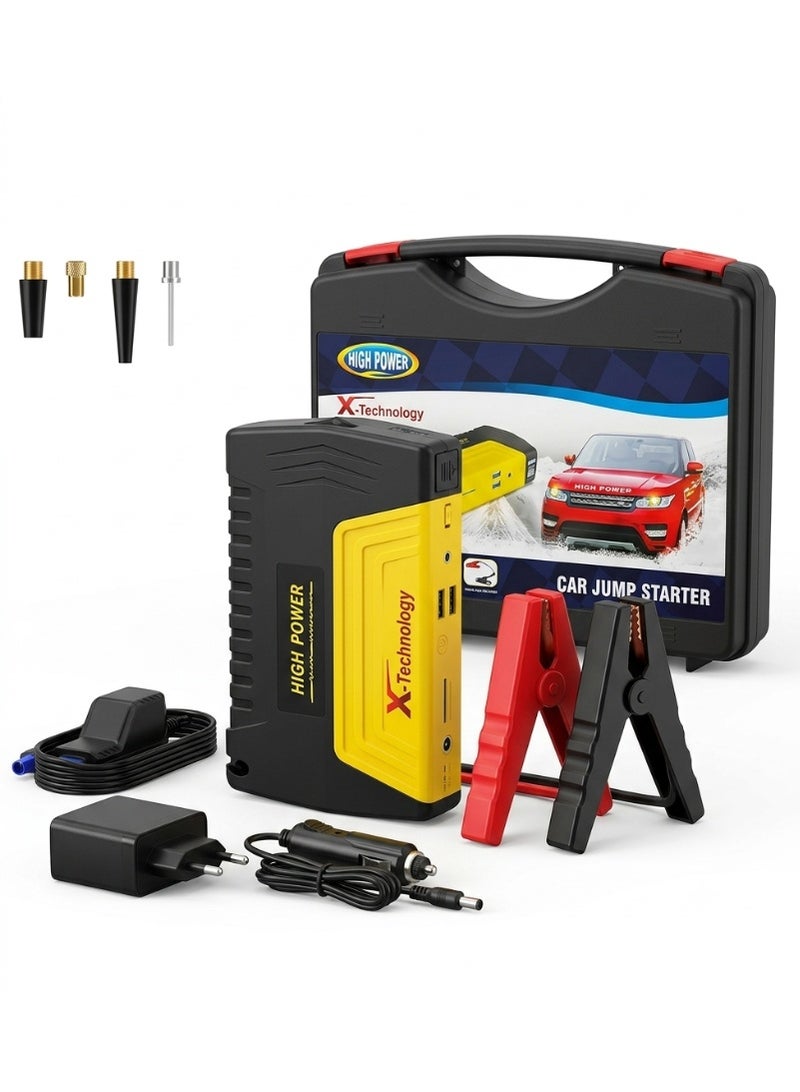 High Power Portable Car Jump Starter 12V | Emergency Battery Booster Power Bank | USB Fast Charging | LED Flashlight | Battery Clamps Included | For Petrol & Diesel Vehicles - Image 1
