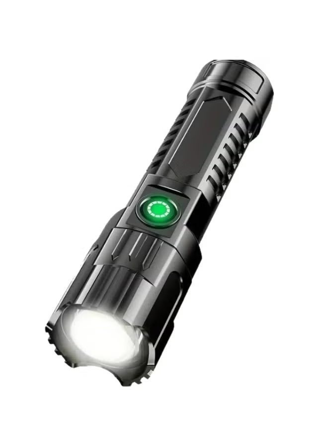 Portable USB Rechargeable Flashlight – Zoomable, 3 Modes, IPX4 Waterproof Handheld Torch – Zoom Flashlight – Three-Mode Waterproof Light – Travel Flashlight – High-Brightness Torch - Image 1