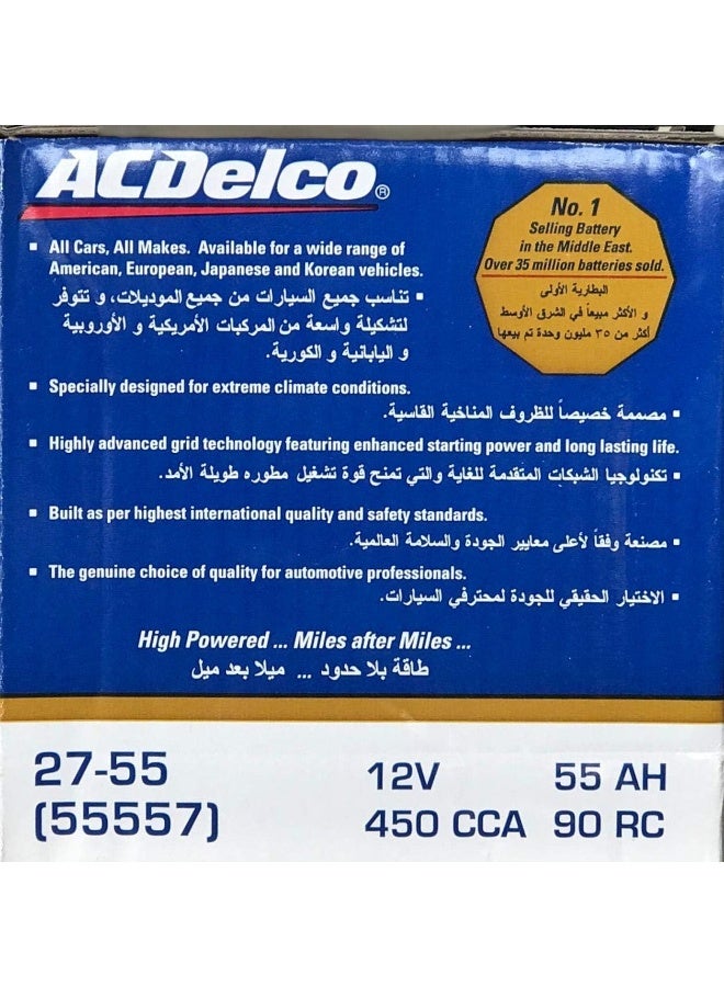 AC DELCO 27-55 CAR BATTERY 12V 55AH - Image 5