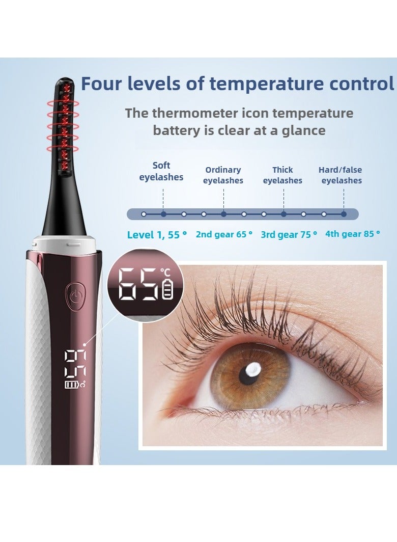 Heated Eyelash Curler Heated Lash Curler 24 Hours Long Lasting Electric Eyelash Curler Fast Heat Up Within 8s Heat Eye lash curlers for Women Rechargeable Type-C 4 Heating Modes - Image 5