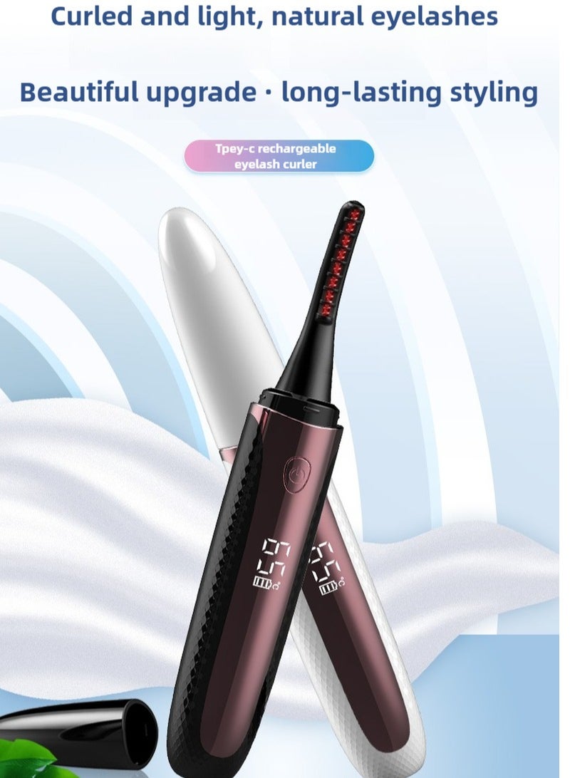 Heated Eyelash Curler Heated Lash Curler 24 Hours Long Lasting Electric Eyelash Curler Fast Heat Up Within 8s Heat Eye lash curlers for Women Rechargeable Type-C 4 Heating Modes - Image 2