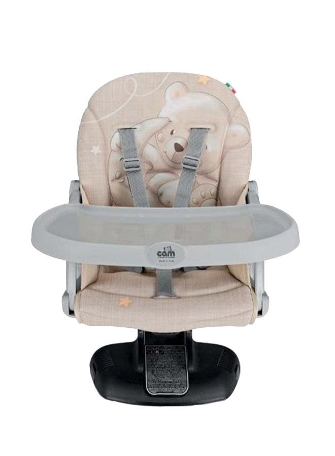 Cam - Smarty Booster Baby Feeding Chair, Snack seat, Smart pop, portable, booster seat with tray eating, Dinning lightweight, compact fold, travel, Camping - Brown teddy - Image 2