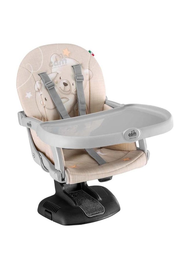 Cam - Smarty Booster Baby Feeding Chair, Snack seat, Smart pop, portable, booster seat with tray eating, Dinning lightweight, compact fold, travel, Camping - Brown teddy - Image 1