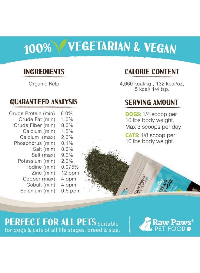 Raw Paws Organic Kelp for Dogs & Cats, 16-oz - Iodine Rich for Thyroid, Digestive & Immune Health - Seaweed Powder for Dogs, Sea Kelp for Cats, Kelp Supplement for Dogs, Dried Kelp Powder for Dogs - Image 3