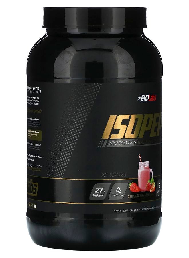 EHPLabs بروتين مصل اللبن المعزول IsoPept المهدرج بنكهة حليب الفراولة 2.14 رطل (972 جرام) - Image 2
