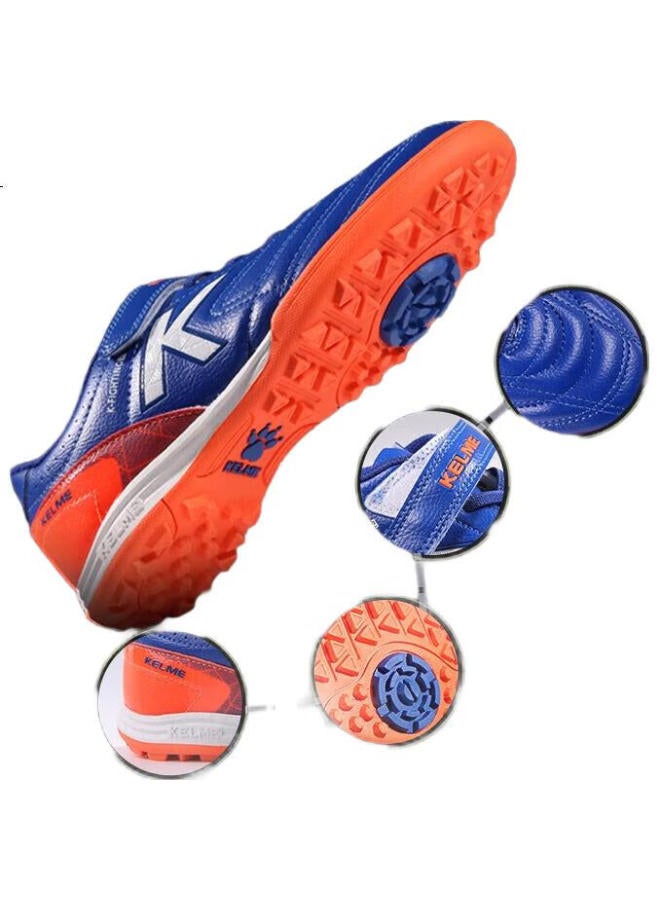 KELME Youth Tf Turf Soccer Cleats, Competition Student Non-Slip Wear-Resistant Football Shoes For Men, Royal Blue/Orange, Size 31 - Image 3