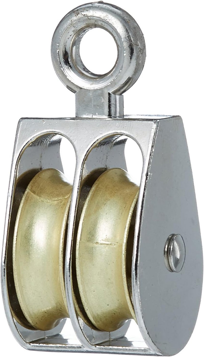 Campbell T7655222N Double Pulley, Nickel Plated, 1-1/2"