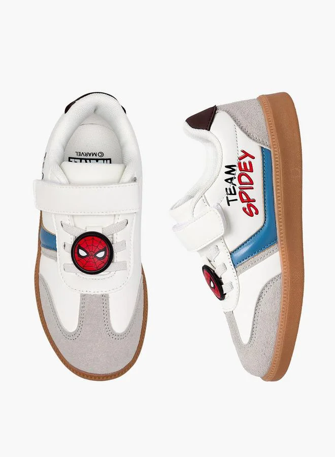 Marvel Boys Spider-Man Print Hook & Loop Ankle School Sneakers