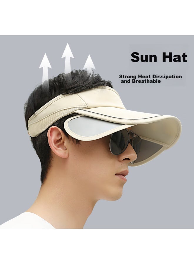 Red Dragonfly Sun Hat For Men, Summer Beach Uv Protection Face-covering Korean-style Trendy Wide-brimmed Cycling And Outdoor Sun Visor Hat - Image 5