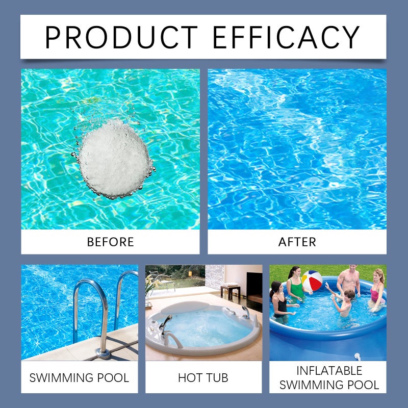 Jaysuing Swimming Pool Effervescent Tablets Multi-Functional Instant Cleaning Swimming Pool Maintenance Water Quality Cleaning Tablets - Image 5