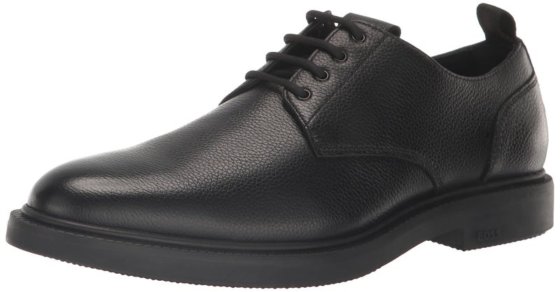 BOSS Larry Grain Leather Derby Dress Shoe Black Oil - Image 1