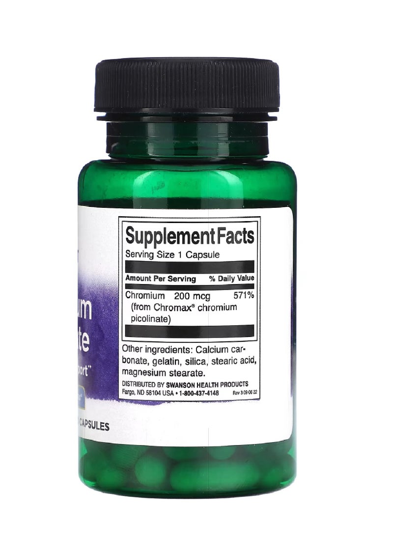 SWANSON Chromium Picolinate 200mcg 60 Capsules - Image 2