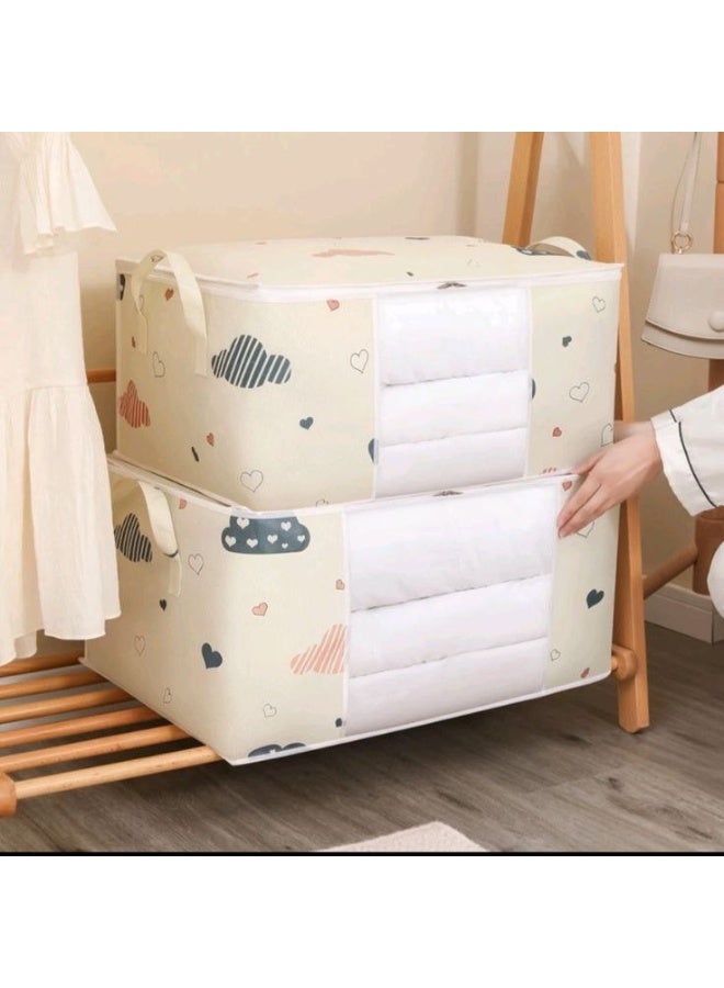 NAMA Foldable storage boxes with window, multi-functional under-bed storage boxes for pillows and blankets (light white) - Image 2