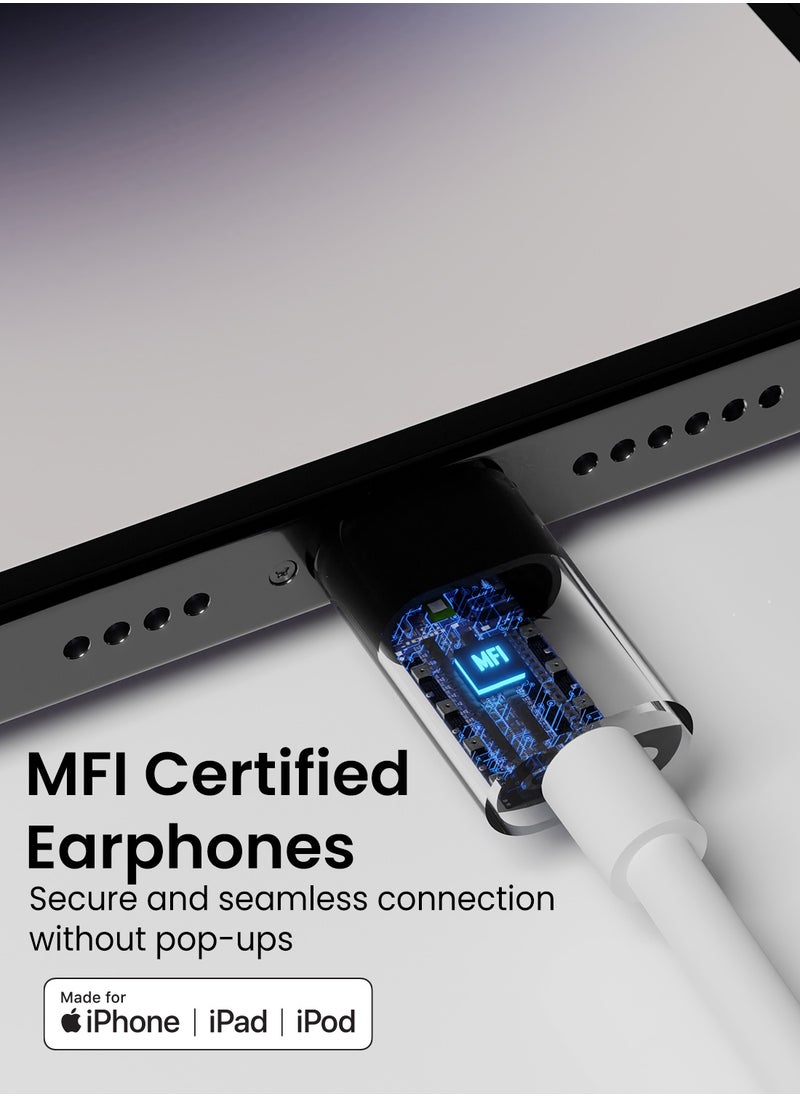 Remson - Apple MFi Certified Remson Lightning to 3.5 mm AUX Cable 1.2M Audio Conversion Cable Car Stereo Speaker Headphone Jack Adapter Audio Cable for iPhone 14 13 12 11 XS XR X 8 7 6 iPad White - Image 1