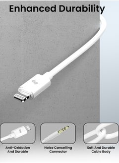 Remson Apple MFi Certified Remson Lightning to 3.5 mm AUX Cable 1.2M Audio Conversion Cable Car Stereo Speaker Headphone Jack Adapter Audio Cable for iPhone 14 13 12 11 XS XR X 8 7 6 iPad White  - Image 3