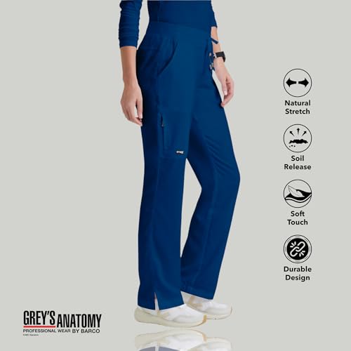 BARCO Grey s Anatomy Classic Mia Scrub Pant for Women Indigo, 6-Pocket Low-Rise Straight Leg Bottoms with Natural Stretch, Soil Release Fabric, and Super-Soft Finish Small, Regular Fit - Image 3