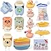 AMCHSURI Mold Free Bath Toys 15PCS Safe Fun Easy Clean Floating Boats Rotating Waterfall Cups Sealed with No Holes Floating Tub Toy and Mesh Bag for Babies 18 Months Bathtub Pool Water Toddler Toys - Image 2