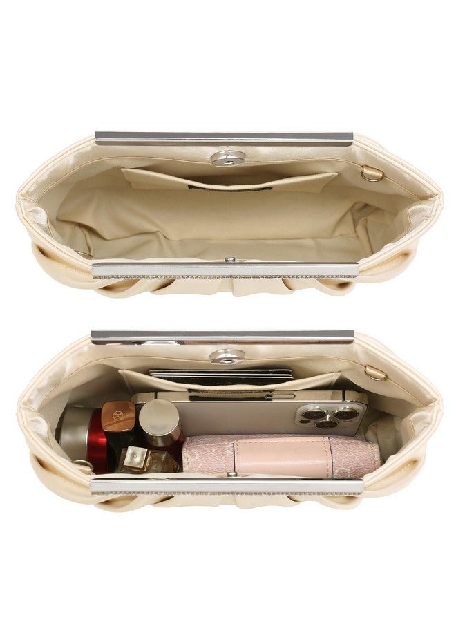 داسين حقائب كلاتش مسائية أنيقة مطوية للنساء حقائب يد رسمية ومحافظ لحفلات الزفاف والحفلات الراقصة مع أحجار الراين اللامعة - Image 4