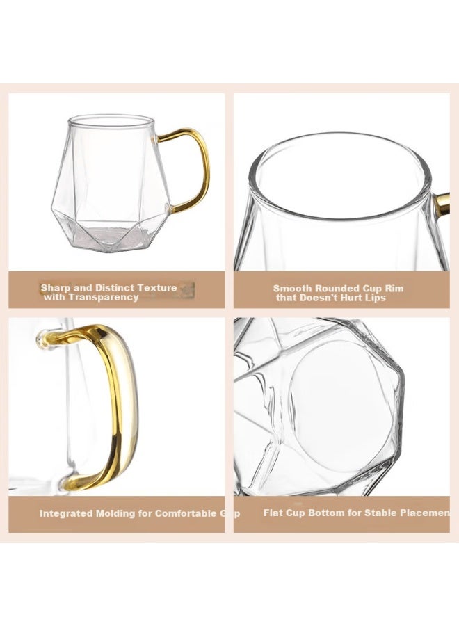 Weimingnuo High Temperature Resistant Glass Cups Creative Transparent Water Cups For Men And Women Juice Cups Household Tea Cups Couple Set Of 2 - Image 5