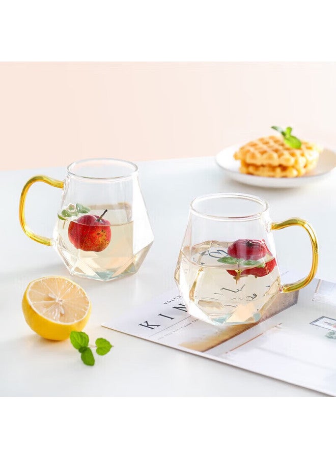 Weimingnuo High Temperature Resistant Glass Cups Creative Transparent Water Cups For Men And Women Juice Cups Household Tea Cups Couple Set Of 2 - Image 1