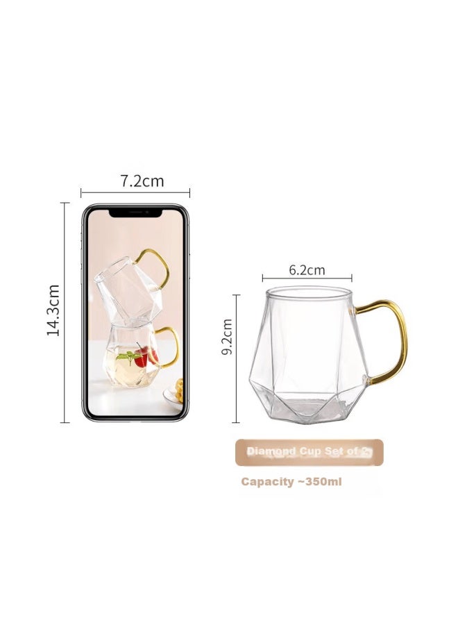 Weimingnuo High Temperature Resistant Glass Cups Creative Transparent Water Cups For Men And Women Juice Cups Household Tea Cups Couple Set Of 2 - Image 4