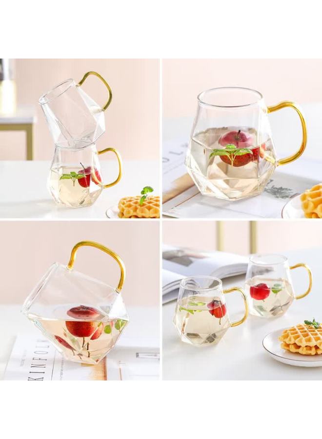 Weimingnuo High Temperature Resistant Glass Cups Creative Transparent Water Cups For Men And Women Juice Cups Household Tea Cups Couple Set Of 2 - Image 3